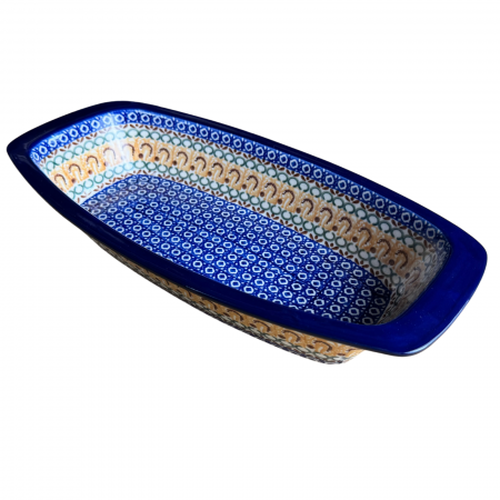 Tava cozonac Morning Sunrise, ceramica smaltuita, pictata manual, 36,0 x 18,0 cm [2]