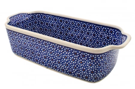 Tava cozonac Petals, ceramica smaltuita, pictata manual, 26,5 x 12,5 cm, volum 1,0 L [0]