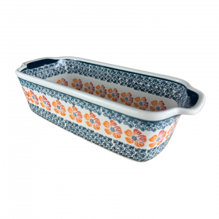 Tava cozonac Poppy Rain, ceramica smaltuita, pictata manual, 26,5 x 12,5 cm, volum 1,0 L [3]