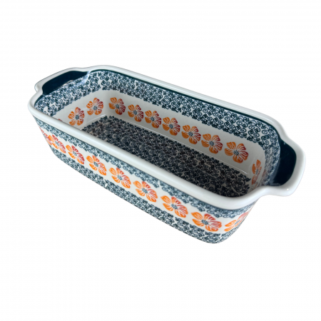 Tava cozonac Poppy Rain, ceramica smaltuita, pictata manual, 26,5 x 12,5 cm, volum 1,0 L [4]