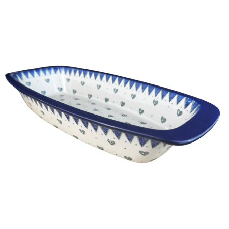 Tava cozonac Wild Hearts, ceramica smaltuita, pictata manual, 36,0 x 18,0 cm