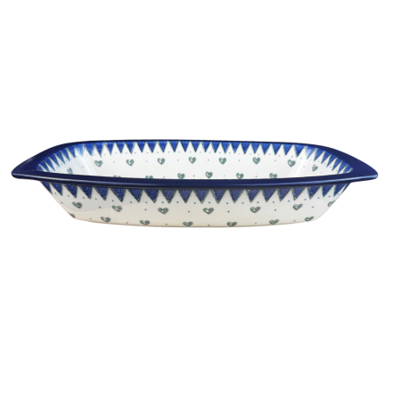 Tava cozonac Wild Hearts, ceramica smaltuita, pictata manual, 36,0 x 18,0 cm [2]