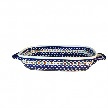 Tava cu manere pentru cuptor, Blue Eyes Festive, dreptunghiulara, ceramica smaltuita, pictata manual, 27,2 x 45,0 cm, volum 3,5 L [5]