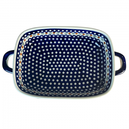 Tava cu manere pentru cuptor, Blue Eyes Festive, dreptunghiulara, ceramica smaltuita, pictata manual, 27,2 x 45,0 cm, volum 3,5 L [2]