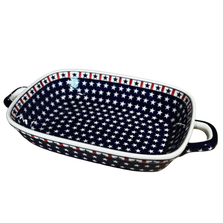 Noutăți. - Tava cu manere pentru cuptor, Shimmering Star, dreptunghiulara, ceramica smaltuita, pictata manual, 27,2 x 45,0 cm, volum 3,5 L - Copie