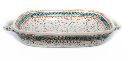 Tava cu manere pentru cuptor, Garden in the Wind, dreptunghiulara, ceramica smaltuita, pictat manual, 27,2 x 45,0 cm, volum 3,5 L [1]