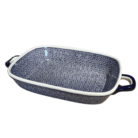 Noutăți. - Tava cu manere pentru cuptor, Petals, dreptunghiulara, ceramica smaltuita, pictata manual, 27,2 x 45,0 cm, volum 3,5 L