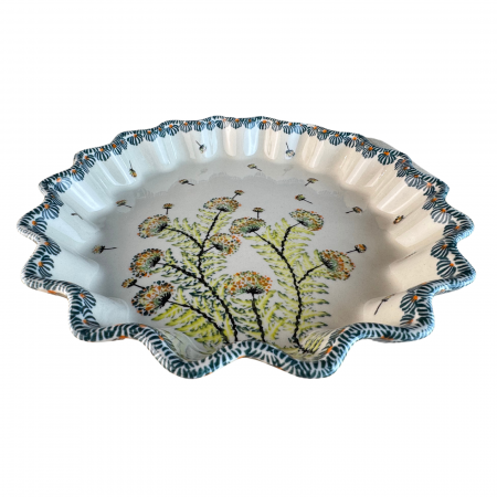 Tava cuptor rotunda Floral Field, ceramica smaltuita, pictata manual, diametru 26,4 cm, volum 0,7 L [0]