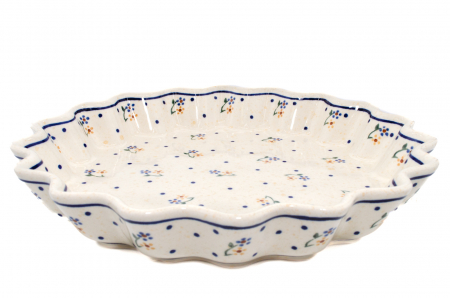 Tava cuptor rotunda Little Flowers, ceramica smaltuita, pictata manual, diametru 26,4 cm, volum 0,7 L [1]