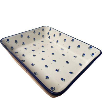 Tava dreptunghiulara Blue Spring, ceramica smaltuita, pictata manual, 27,0 X 32, 5 cm [3]