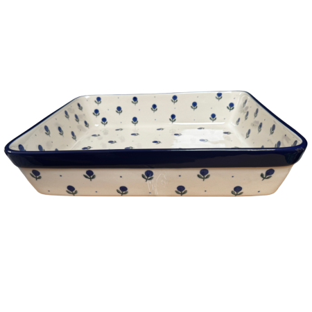 Tava dreptunghiulara Blue Spring, ceramica smaltuita, pictata manual, 27,0 X 32, 5 cm [4]