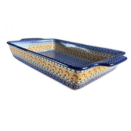 Tava dreptunghiulara cu manere Morning Sunrise, ceramica smaltuita, pictata manual, 23,0 X 39, 0 cm [6]