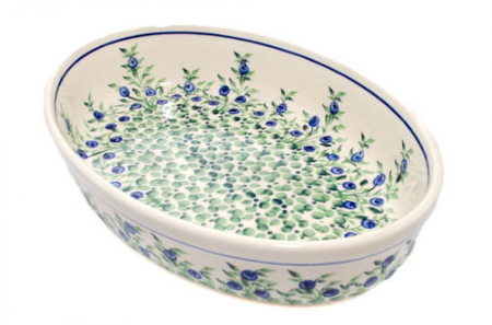 Tava ovala pentru copt Berries, ceramica smaltuita, pictata manual, 19,0 x 27,5 cm, volum 1,4 L [2]