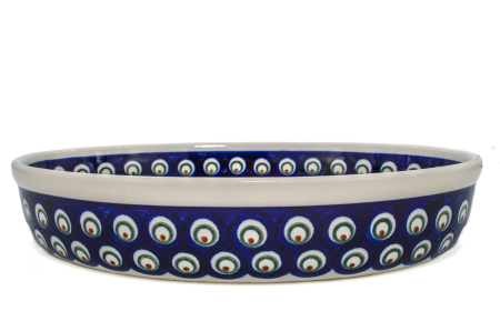 Tava ovala pentru copt Blue Peacock Eyes, ceramica smaltuita, pictata manual, 19,0 x 27,5 cm, volum 1,4 L [6]