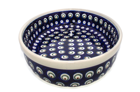 Tava ovala pentru copt Blue Peacock Eyes, ceramica smaltuita, pictata manual, 19,0 x 27,5 cm, volum 1,4 L [4]