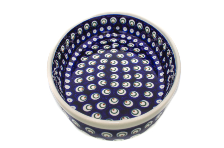 Tava ovala pentru copt Blue Peacock Eyes, ceramica smaltuita, pictata manual, 19,0 x 27,5 cm, volum 1,4 L [3]