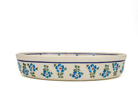 Tava ovala pentru copt Forget-me-nots, ceramica smaltuita, pictata manual, 19,0 x 27,5 cm, volum 1,4 L [3]