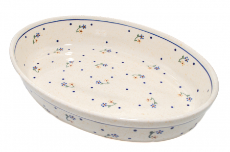 Tava ovala pentru copt Little Flowers, ceramica smaltuita, pictata manual, 19,0 x 27,5 cm, volum 1,4 L [1]