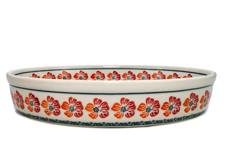Tava ovala pentru copt Poppy Rain, ceramica smaltuita, pictata manual, 19,0 x 27,5 cm, volum 1,4 L [1]