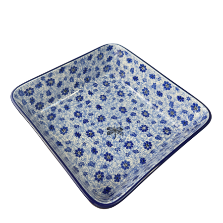 Noutăți. - Tava patrata Butterfly Dance, ceramica smaltuita, pictata manual