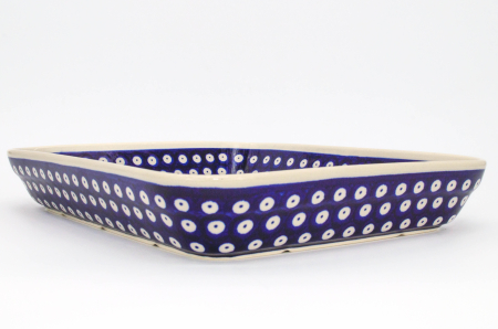 Tava pentru copt Blue Eyes, dreptunghiulara, ceramica smaltuita, pictata manual, 22,5 x 29,5 cm, volum 1,7 L [2]