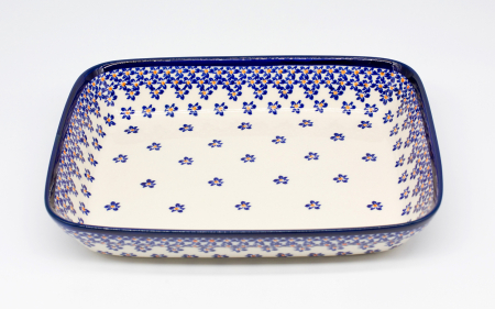 Tava pentru copt  Blue Field, ceramica smaltuita, pictata manual, 19,5 x 25,5 cm, volum 1,2 L [1]