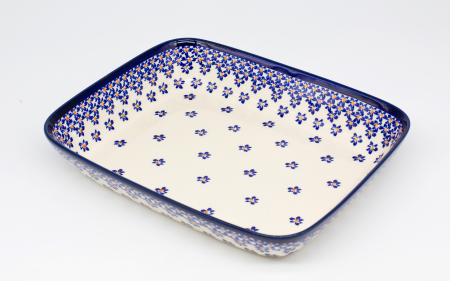 Tava pentru copt  Blue Field, ceramica smaltuita, pictata manual, 19,5 x 25,5 cm, volum 1,2 L [0]