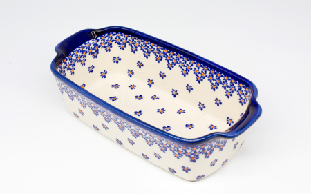 Tava pentru copt Blue Field, ceramica smaltuita, pictata manual, 26,5 x 12,5 cm, volum 1,0 L [0]