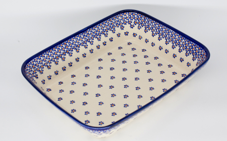 Tava pentru copt Blue Field, ceramica smaltuita, pictata manual, 27,5 x 33,3 cm, volum 3,4 L [0]