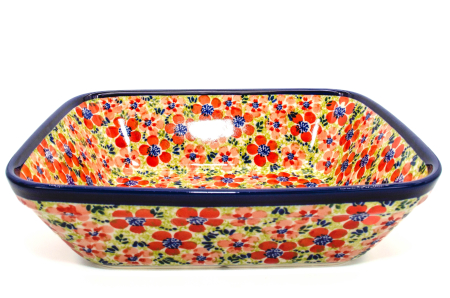 Tava pentru copt Fire Poppies, dreptunghiulara, ceramica smaltuita, pictata manual, 21,8 x 25,7 cm, volum 2,0 L [4]