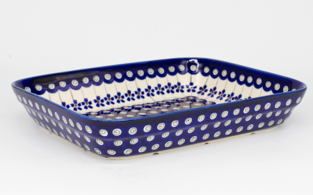 Tava pentru copt Floral Peacock, ceramica smaltuita, pictata manual, 19,5 x 25,5 cm, volum 1,2 L [1]