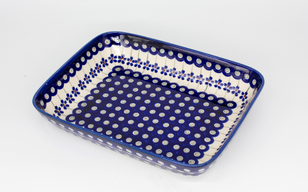 Tava pentru copt Floral Peacock, ceramica smaltuita, pictata manual, 19,5 x 25,5 cm, volum 1,2 L [0]