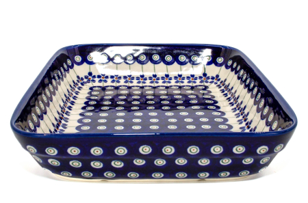 Tava pentru copt Floral Peacock, dreptunghiulara,  ceramica smaltuita, pictata manual, 19,5 x 25,5 cm, volum 1,2 L [6]