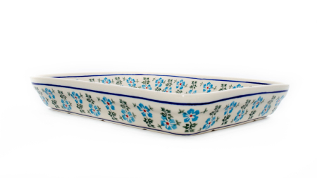 Tava pentru copt Forget-me-nots, dreptunghiulara, ceramica smaltuita, pictata manual, 22,5 x 29,5 cm, volum 1,7 L [2]