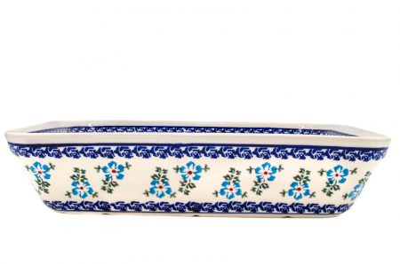 Tava pentru copt Forget-me-nots, dreptunghiulara, ceramica smaltuita, pictata manual, 27,5 x 33,3 cm, volum 3,4 L [4]