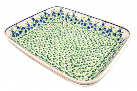 Tava pentru copt Berries, ceramica smaltuita, pictata manual, 22,5 x 29,5 cm, volum 1,7 L [0]