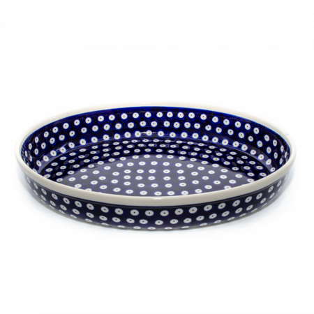 Tava pentru copt ovala Blue Eyes, ceramica smaltuita, pictata manual, 22,0 x 31,0 cm, volum 1,6 L [1]