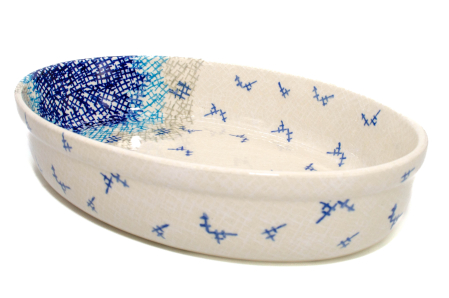 Tava pentru copt ovala Day and Night, ceramica smaltuita, pictata manual, 19,0 x 27,5 cm, volum 1,4 L [5]