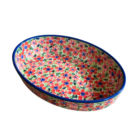Tava pentru copt ovala Fire Poppies, ceramica smaltuita, pictata manual, 19,0 x 27,5 cm, volum 1,4 L [6]