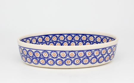Tava pentru copt ovala Florence, ceramica smaltuita, pictata manual, 14,2 x 20,2 cm, volum 500 ml [1]