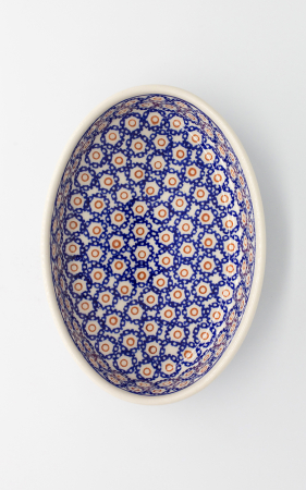 Tava pentru copt ovala Florence, ceramica smaltuita, pictata manual, 14,2 x 20,2 cm, volum 500 ml [0]