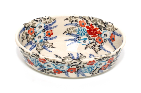 Tava pentru copt ovala, pentru monoportii, ceramica smaltuita, pictata manual, 11,5 x 16,4 cm, volum 300 ml [2]