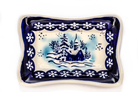 Tava pentru copt Winter Chapel, ceramica smaltuita, pictata manual, 17,4 x 12,0 cm, volum 250 ml [1]