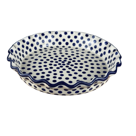 Tava tarta Blue Dots, ceramica smaltuita, pictata manual, diametru 25,5 cm [1]