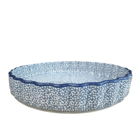 Tava tarta Blue Sea, ceramica smaltuita, pictata manual, 24 cm [2]