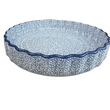 Tava tarta Blue Sea, ceramica smaltuita, pictata manual, 24 cm