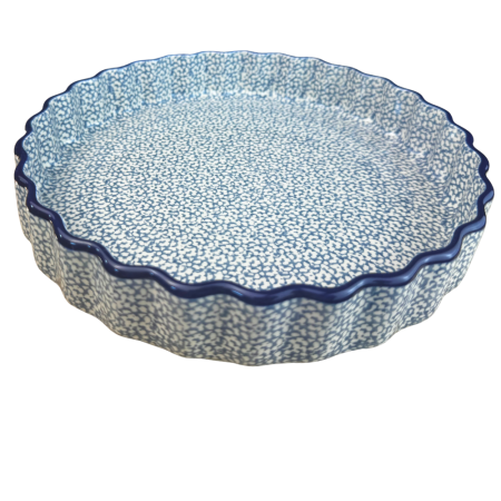 Tava tarta Blue Sea, ceramica smaltuita, pictata manual, 24 cm [1]