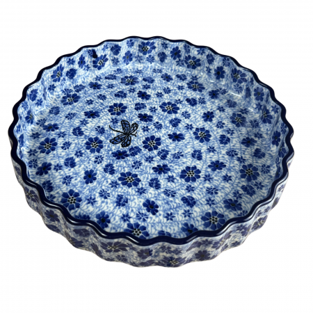 Tava tarta Butterfly Dance, ceramica smaltuita, pictata manual, 24 cm [1]