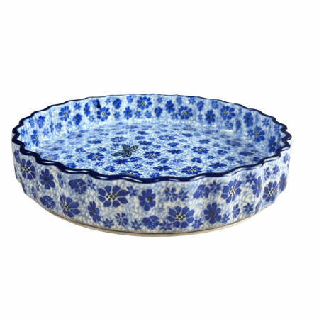 Tava tarta Butterfly Dance, ceramica smaltuita, pictata manual, 24 cm [4]