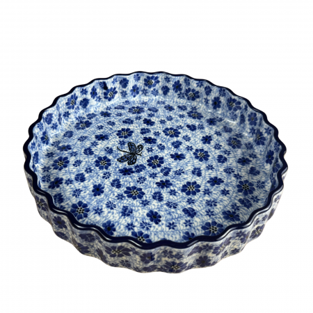 Tava tarta Butterfly Dance, ceramica smaltuita, pictata manual, 24 cm [3]